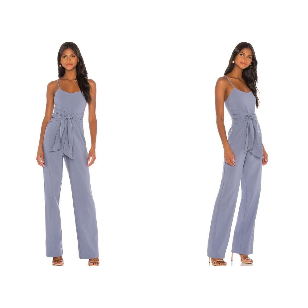 Lovers And Friends Kenzie Jumpsuit Baby Blue Lined Adjustable Women's Sz S Small